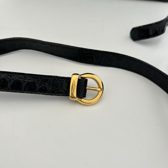 Salvatore Ferragamo Vintage Faux Lizard Shoulder Bag - Picture 12 of 14